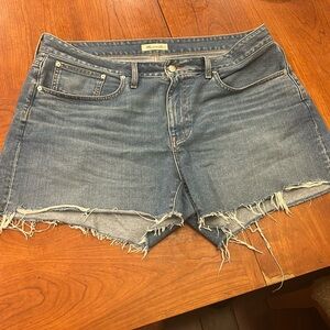 Madewell Womens 16 W Shorts THE MOM JEAN High Waisted Pockets Casual Blue